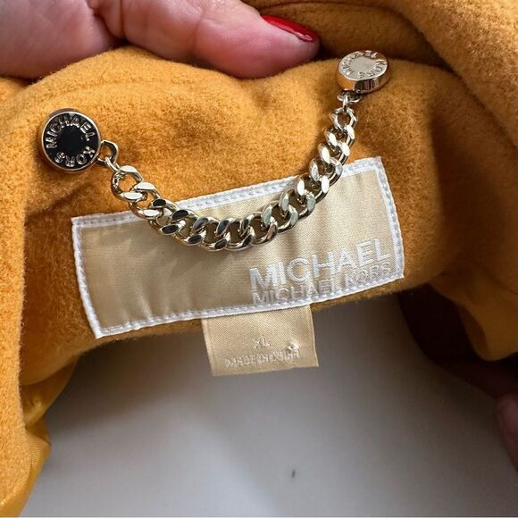 Michael Michael Kora Notch Collar Wool Blend Coat in Marigold Women’s XL - Picture 6 of 10